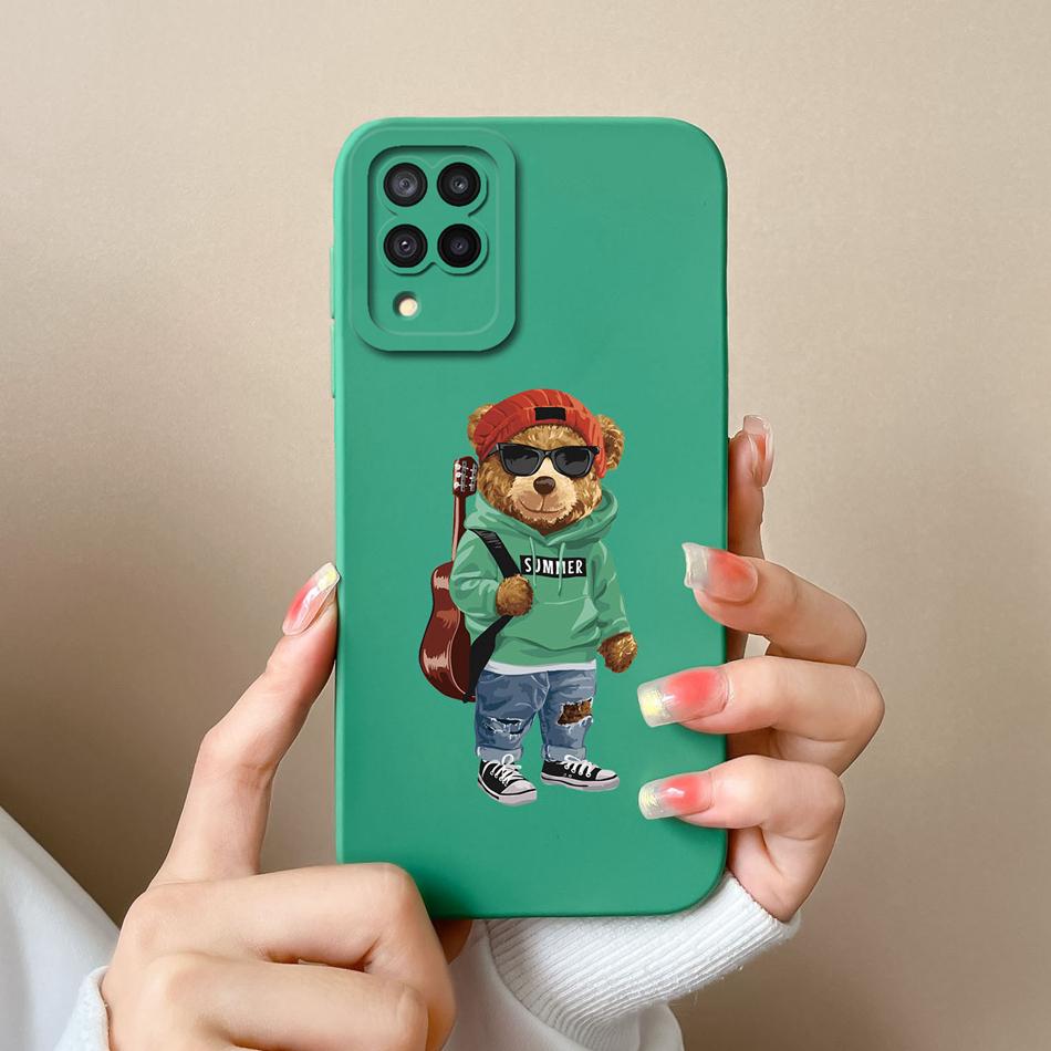 For Samsung Galaxy A12 M12 F12 Phone Case Cartoon Liquid Silicone Full Protection Anti Drop Cover For Samsung A 12 M 12 Bumper