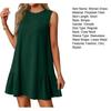 Women Ruffle Flowy Mini Dress Summer Sleeveless Tank Dress Casual Crew Neck Swing Sundress for Travel Vacation