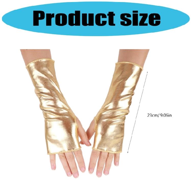 Rekbare Glanzende Vingerloze Handschoenen Armwarmers voor Dames voor Halloween Kostuum Dansfeest en Dagelijks Gebruik