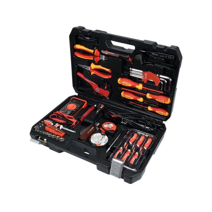 Caisse à outils électricien yato yt-39009 68 pièces noir