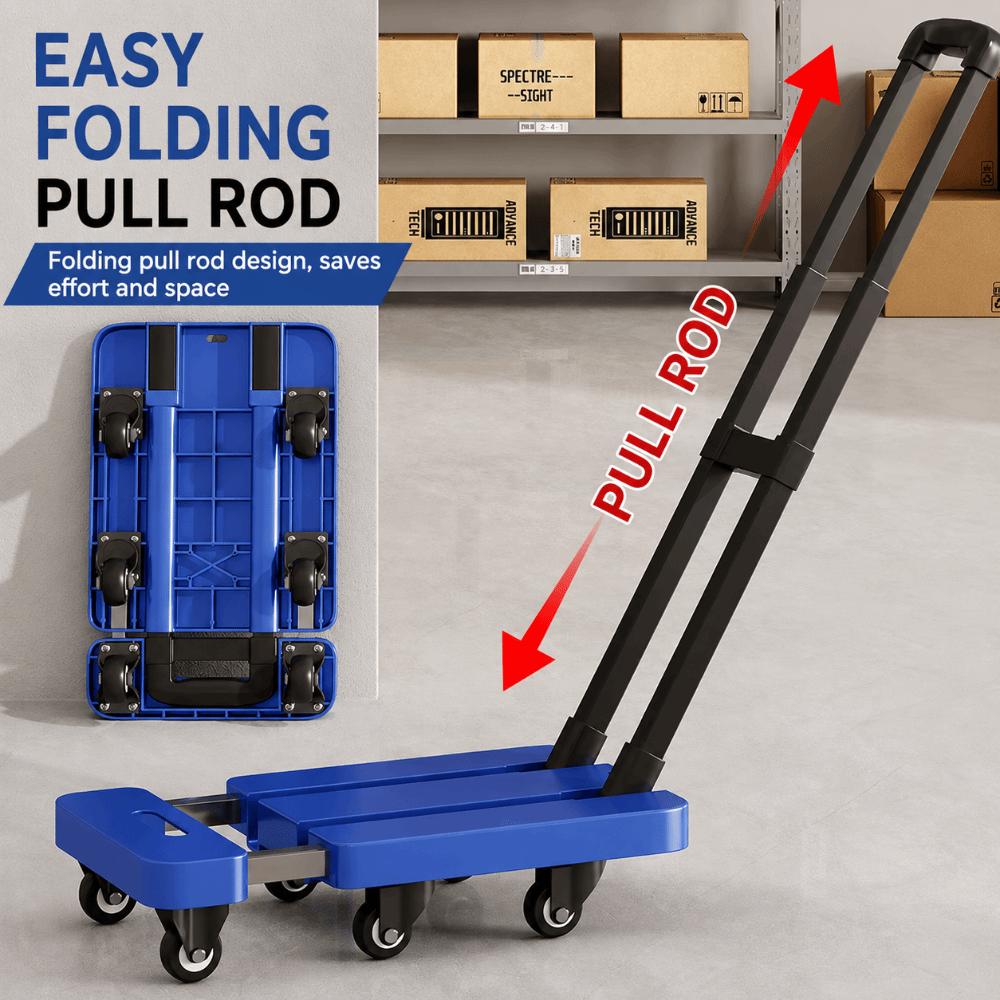 Labor-Saving Portable Trolley Cart Strong Load-Bearing Flatbed Cart Foldable Hand Truck Garden