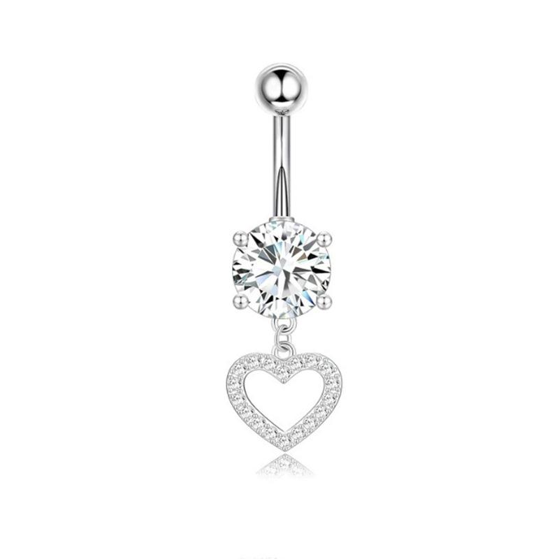 Simple Heart Navel Ring For Women Girls  Belly Button Rings Sexy Body Piercing Jewelry Exquisite Navel Ring Gifts