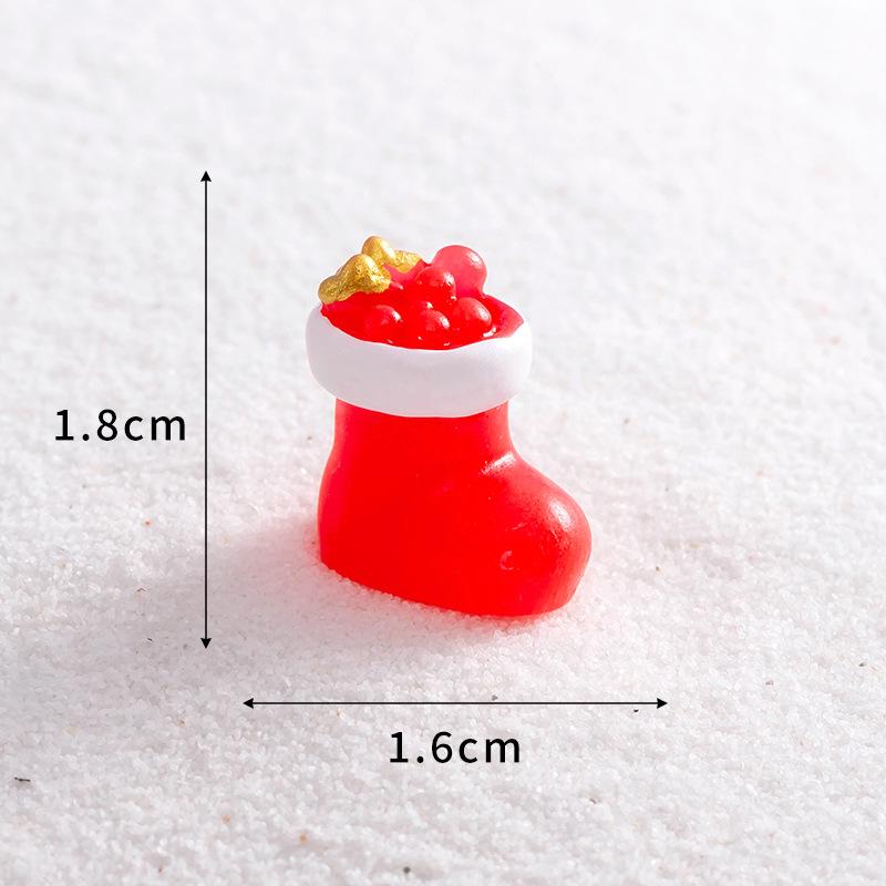 Santa Snowman Ornament Accessories Micro Landscape Christmas Gift Snowmobile Elk Resin Ornaments