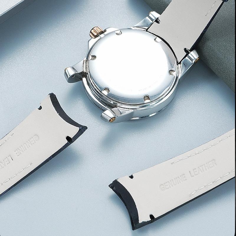 Gebogenes Rindsleder-Uhrenarmband für SEIKO Premier Serie SNP093 096 114 126 127 gebogenes Leder-Uhrenarmband 21mm Armband Armband