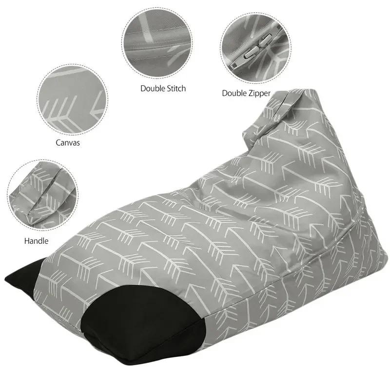 Bean Bag Storage for Child Stuffed Animal Toys Organizer Large Capacity Storage Bag Portable Clothes Cushion Organizer