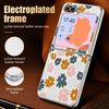 Vintage Strawberry Flower Print Case For Samsung Z Fold 8 Ultra 7 6 5 Luxury Plating Leather Skin Hard Phone Cover For Galaxy Z Fold8 Fold7 Fold6