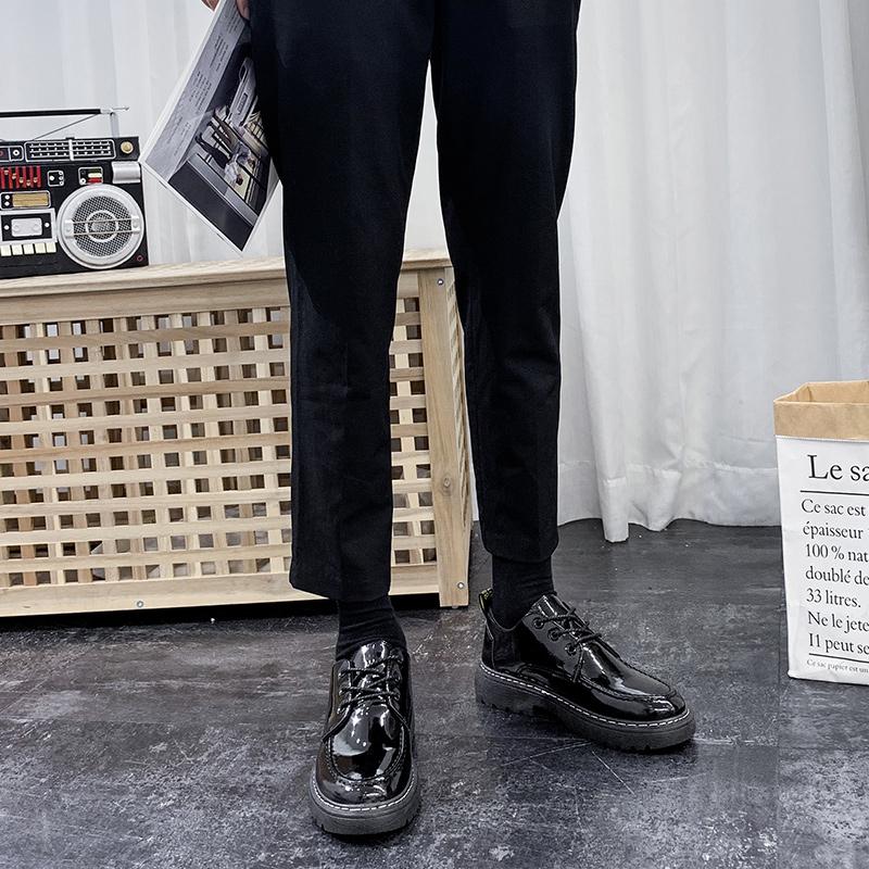 Men Streetwear Fashion Business Casual Thick Platform Leather Wedding Oxford Shoes Korean Man Formal Shoe Leisure Footwear Men