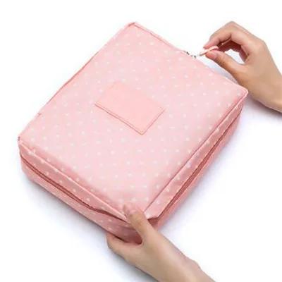 Multifunktionale Reise-Make-up-Tasche für Mädchen, wasserdichter, tragbarer Kosmetik-Organizer mit mehreren Fächern für Damen