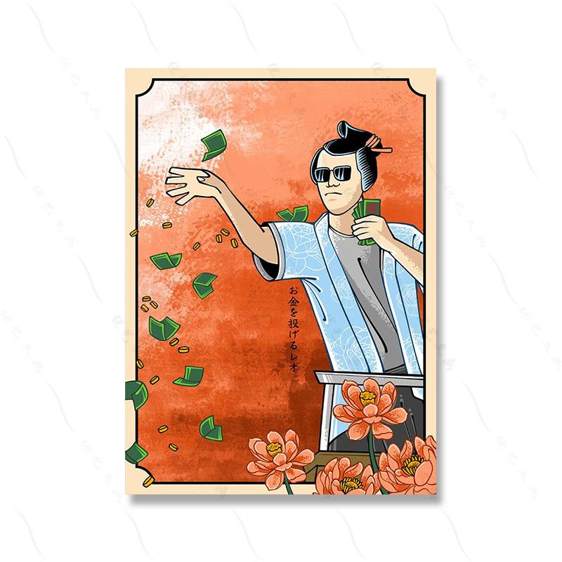 Kreskówkowa Figurka Głowa Rzeźba Rysunek Olejny Sztuka Plakat Druk Japonia Wojownik Zabawny Obraz na Płótnie Pokój Dom Ściana Dekoracja Fani Koszykówki