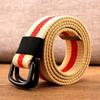 Men's Canvas & Leather Double Ring Stretch Belt