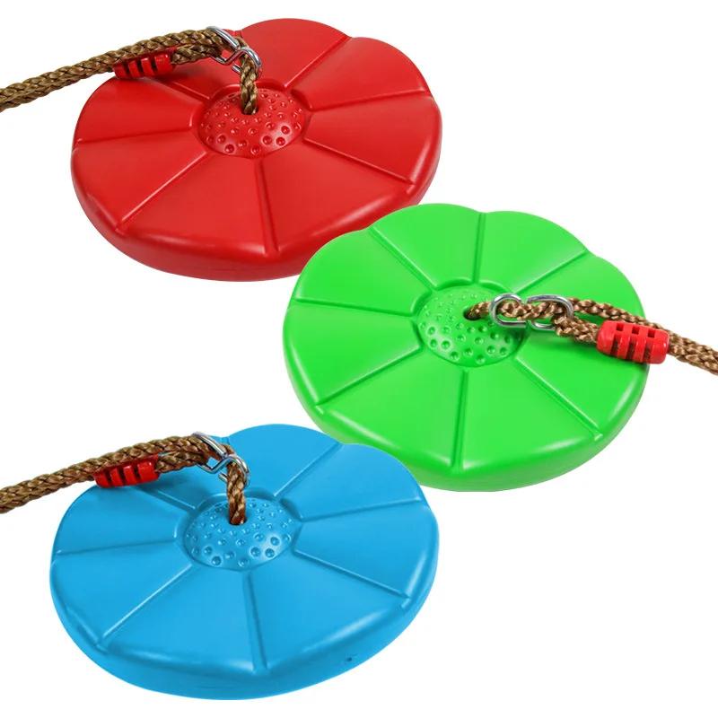 Children's Disc Swing with Height Adjustable Ropes Octagonal Petal Swing Hanging Swing Toys Indoor Outdoor Backyard Garden Swing