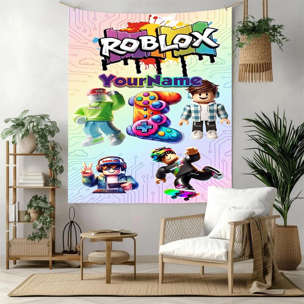 Roblox Personalizzato Il Tuo Nome Decorazione Murale Arazzo Artistico Per Memoriale di Animali Domestici Compleanno Festa Nuziale Sfondo Regalo di Famiglia