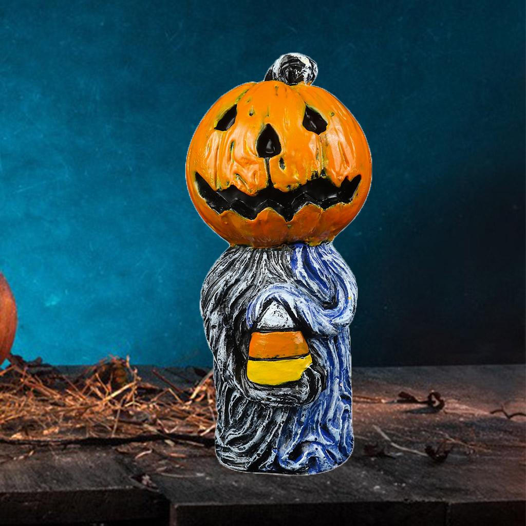 Durable Pumpkin Head Ornaments Halloween Statue Festive Office Entrance Bedroom Decorations for