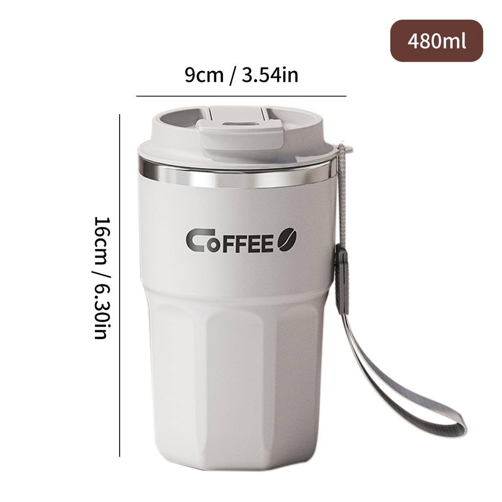 WORTHBUY Portable Double-Walled Insulated Coffee Cup 304 Stainless Steel Mug Reusable Leak-proof Drinking Cup For School Office