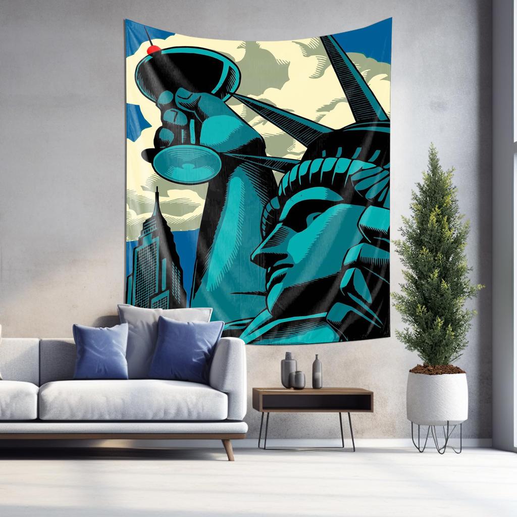 Pop Art Statue of Liberty Tapestry New York Themed Home Decor Unique Wall ArtS