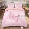 3 unidades Día de San Valentín Rosa 67 Elementos Estampado Funda Nórdica Rellena sin Costuras Juego de Ropa de Cama Multitamaño Decoración Festiva Lavable a Máquina