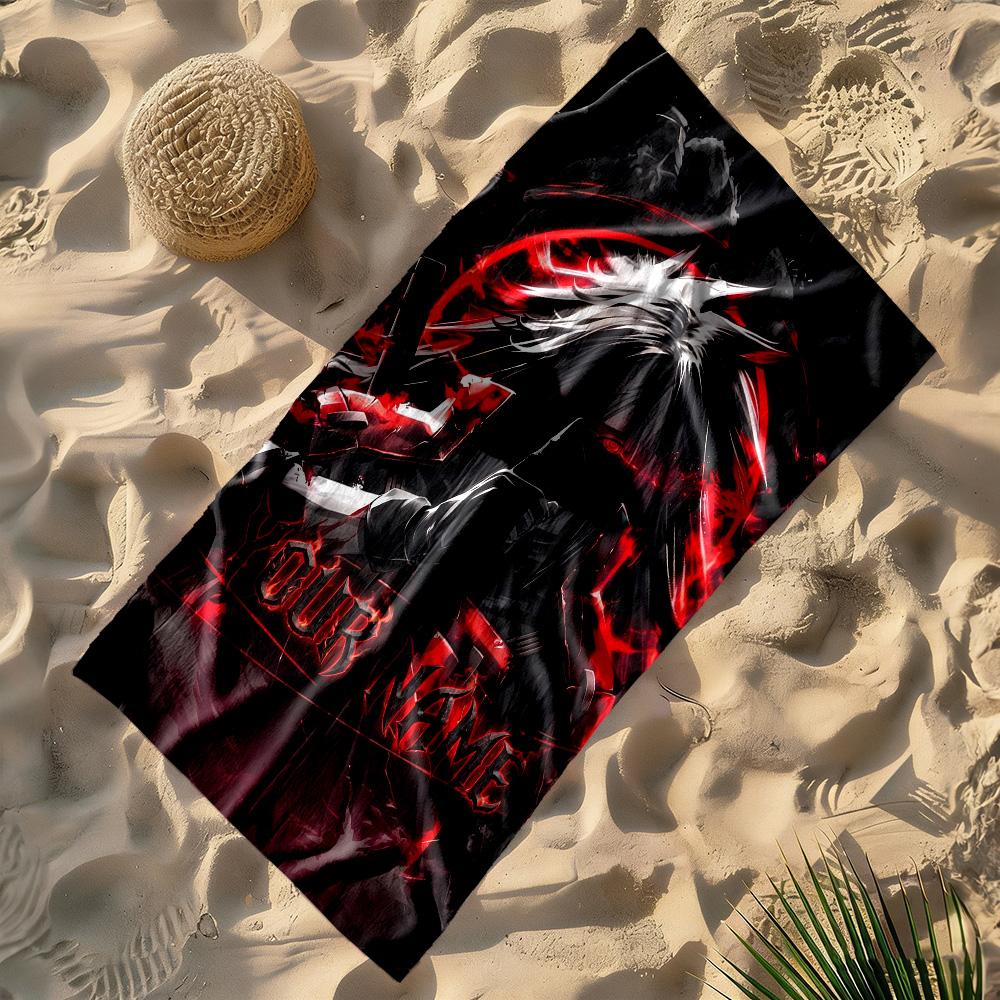 Naruto Character Customized Name Beach Towel Soft Durable Quick-Dry Ideal for Travel Outdoor Swim Pool Yoga Surf Camping Hiking Gym Gift Holiday