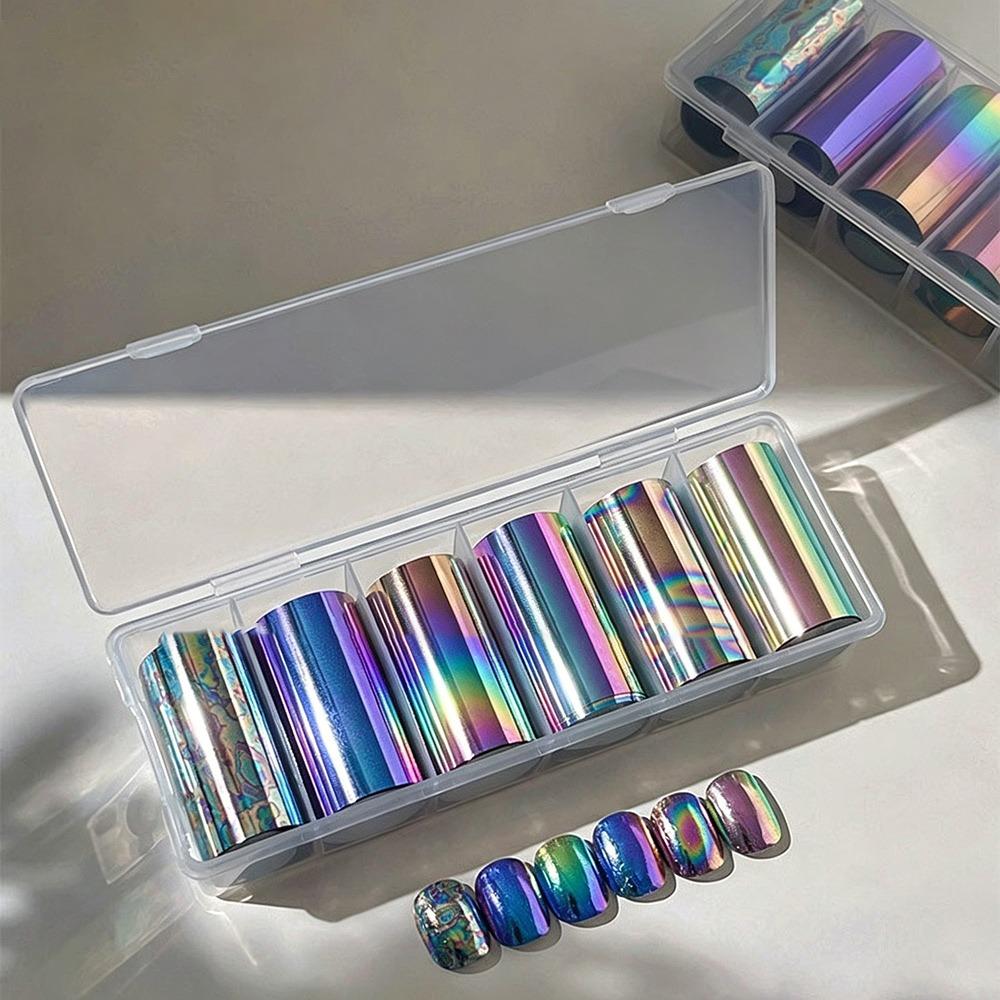 Iridescent Nail Transfer Stickers Lace Design Nail Decals Fashion Transfer Paper  Nail Decoration