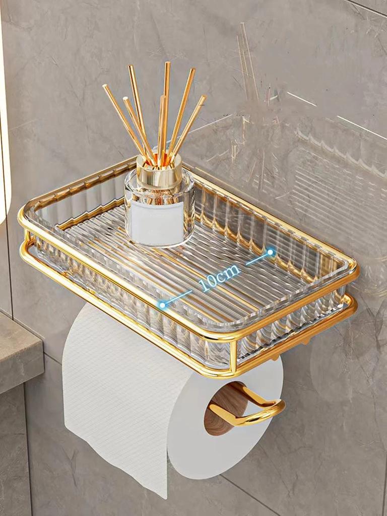 Light Luxury Bathroom Tissue Box Rack Free Punching Wall Hanging Bathroom Toilet Wall Aromatherapy Paper Tray DROPSHIPPING