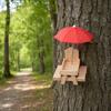 Baizihuahu Squirrel Feeder with Umbrella, Feeders for Outside, Picnic Table Feeder, Chipmunk Hold Corn, Corn Cob, Peanut Garden Yard Patio Tree Decor