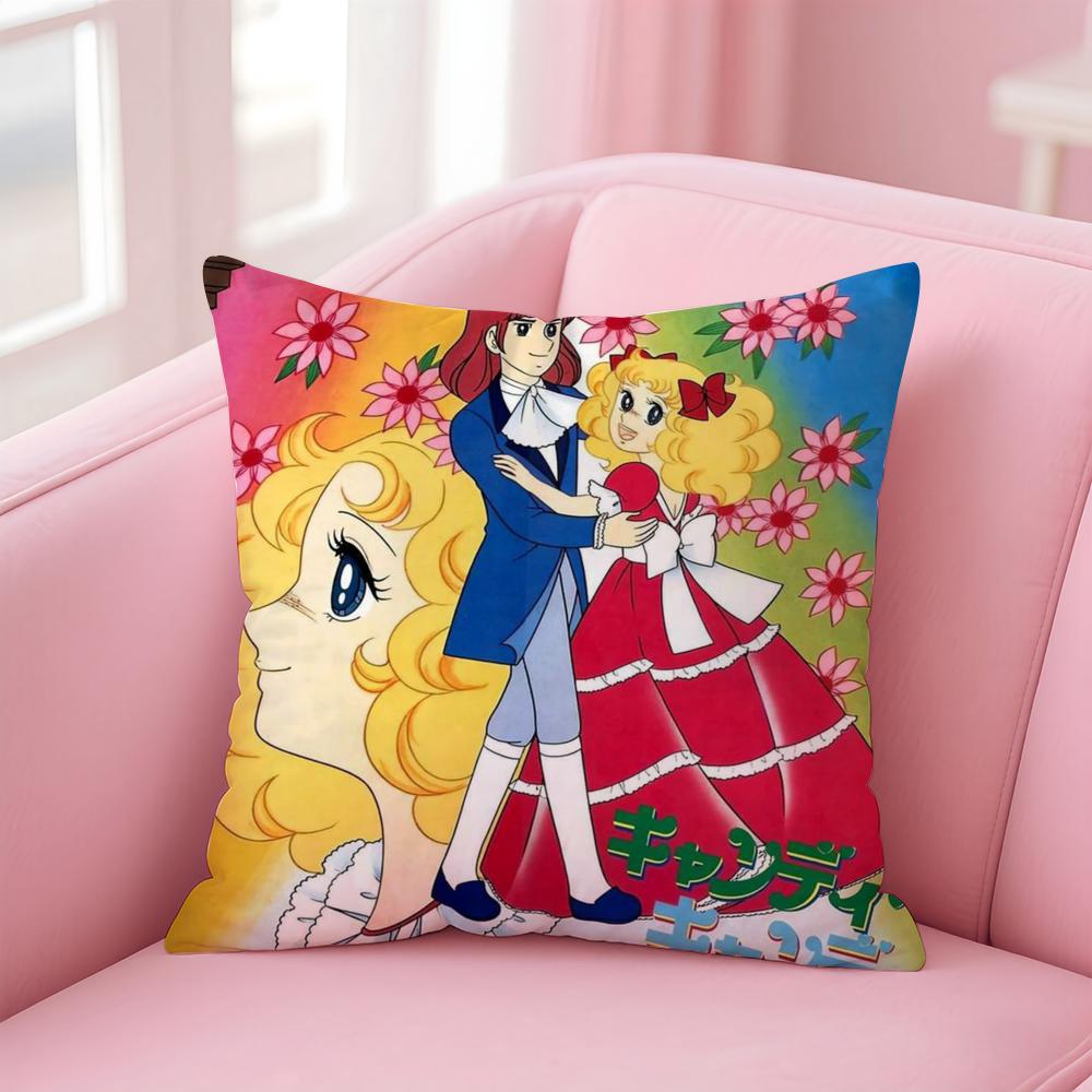 Anime C-Candy CandyS Cushion Cover Comfortable Reversible Pillow Cover Ideal for Car Sofa Bedroom & Beyond 12x12Inch