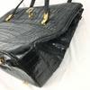 GENUINE CROCODILE SKIN KAIYO Handbag & Long Wallet Black Crocodile Leather Purse(USED)