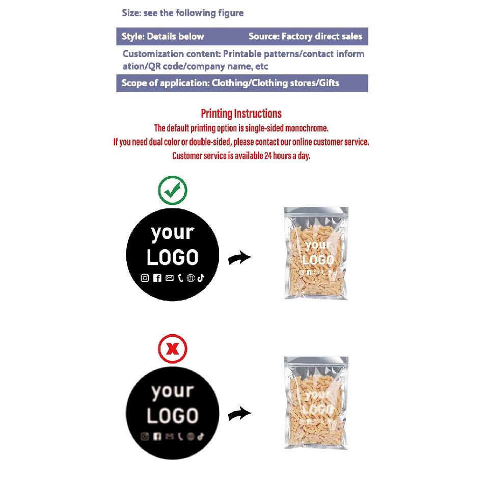 100 Transparent Aluminum Foil Self-Sealing Bags, Food-Grade Storage Bags, Reusable Packaging Bags, with Customizable Logo