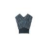 FRAY Shirred Taffeta Combination Top FWNT232056 BLU I.D. Women's