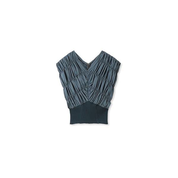 

FRAY Shirred Taffeta Combination Top FWNT232056 BLU I.D. Women s синий