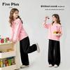 FivePlus Girls' Pure Cotton T-shirt & Wide-Leg Pants Set
