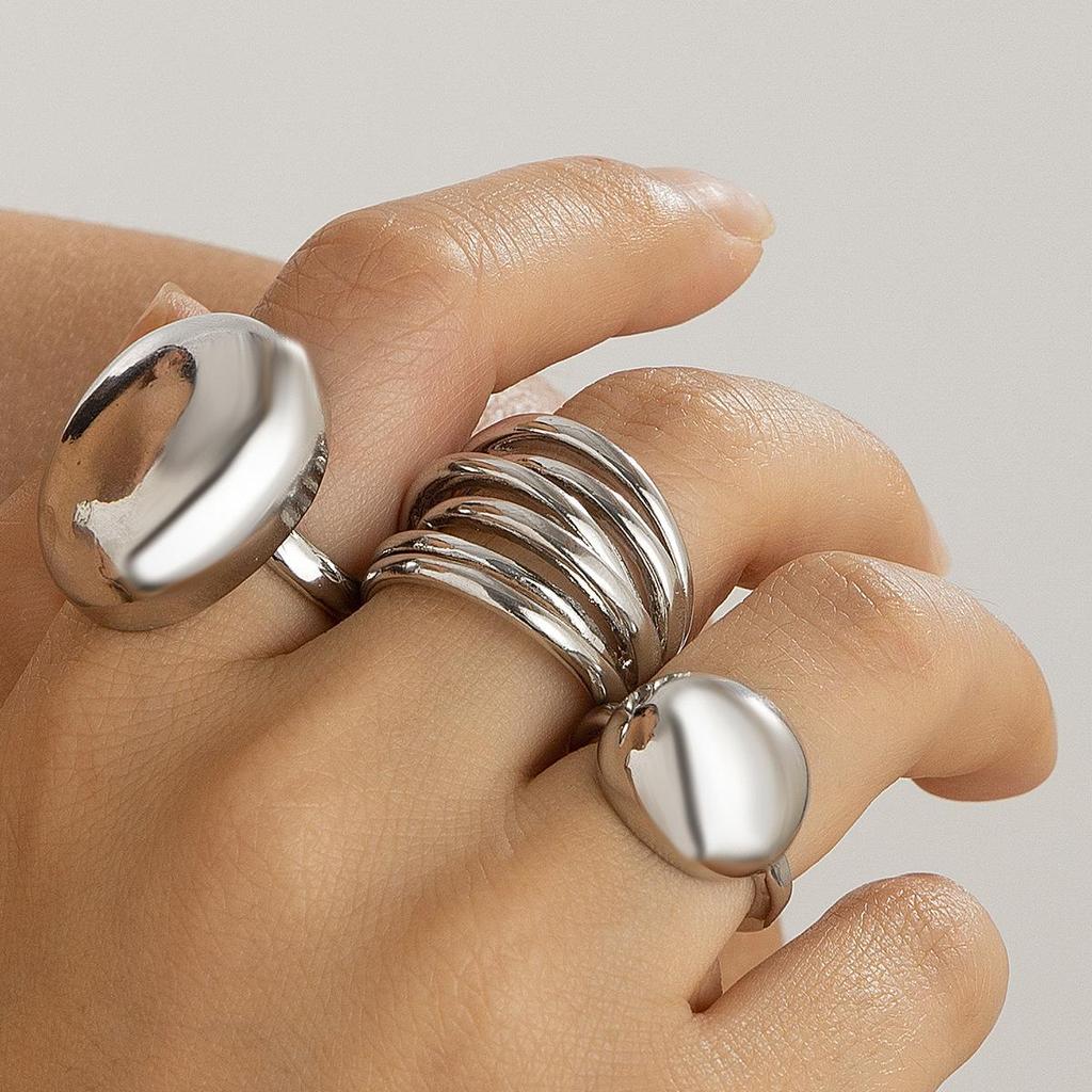 Retro Punk Exaggerated Open Finger Rings for Women Men Geometric Gold Silver Color Knuckle Joint Ring Set 2025 New Jewelry Accessories