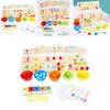 Wooden Multifunctional Arithmetic Clip Bead Learning Board Kid Puzzle Toy Set For Early Learning