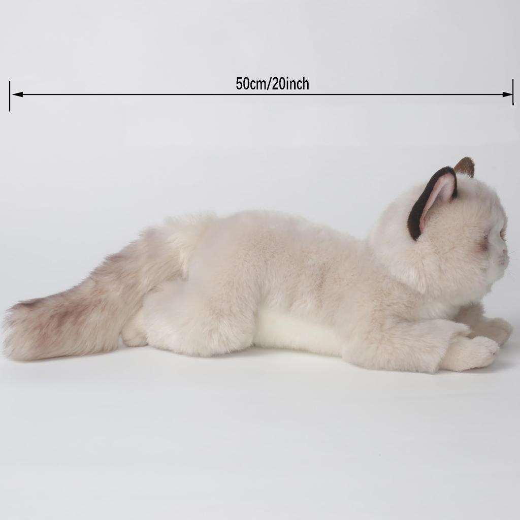 HOKESS 20palcová hadrová kočka, plyšová hračka, panenka, měkké vycpané zvíře, realistická, ručně vyrobená společenská kočka, výročí, dárek k narozeninám pro chlapce, dívky,