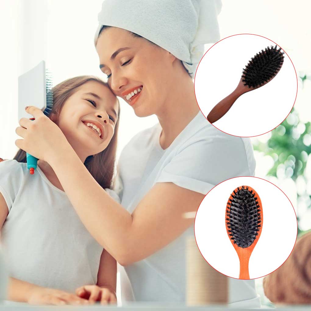 Woman Wood Comb Anti-static Ponytail Hairbrush Portable Hair-styling Care Hairdressing Accessory for Home Barbershop