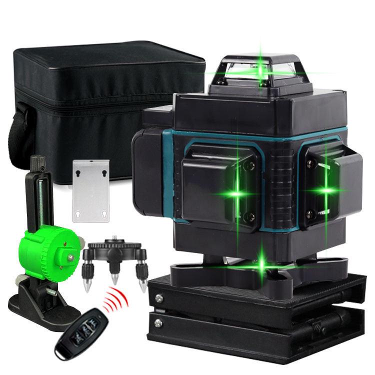 16-line Green Light & Blue Infrared Laser Leveler: Wall/Floor Mounted, High-Precision & Strong Light Level Meter