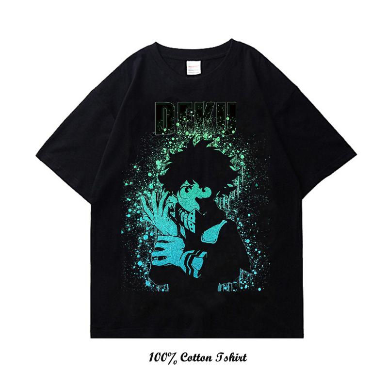 My Hero Academia Graphic Print T Shirt Vintage Harajuku Streetwear Short Sleeve Plus Size Cotton Crew Neck T Shirt Women Unisex