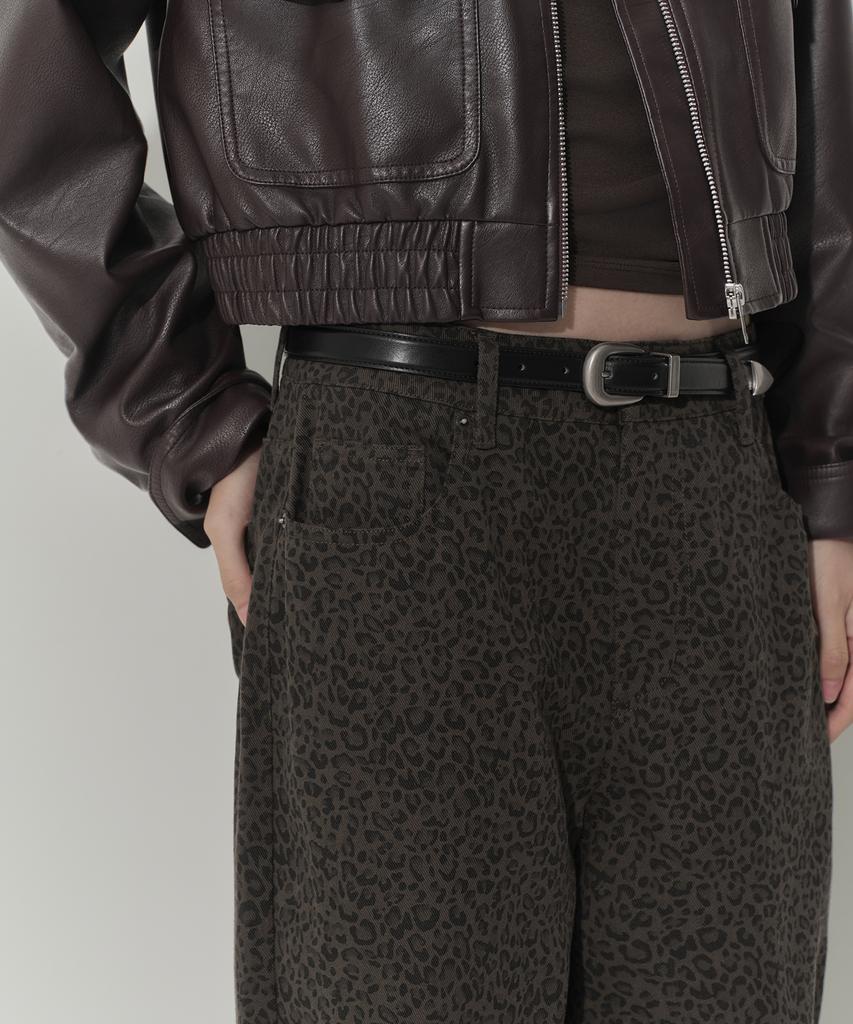 MUSINSA STANDARD WOMAN Women'S Leopard Wide Denim Pants [Khaki Gray]