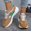 Women's Spring Thick-Soled Color-Blocked Gump-Style Casual Sports Shoes, Slim-Fit Footwear, Available In Large Sizes.