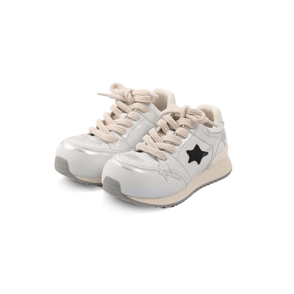 

Guyun Shu Весна 2025 новый продукт большая голова толстая подошва уродливые милые звезды Форрест Гамп обувь женская обувь универсальная спортивная и повседневная обувь 35 белый