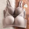 Light Pink Lace Wireless Bra with Seamless Design and Adjustable Straps