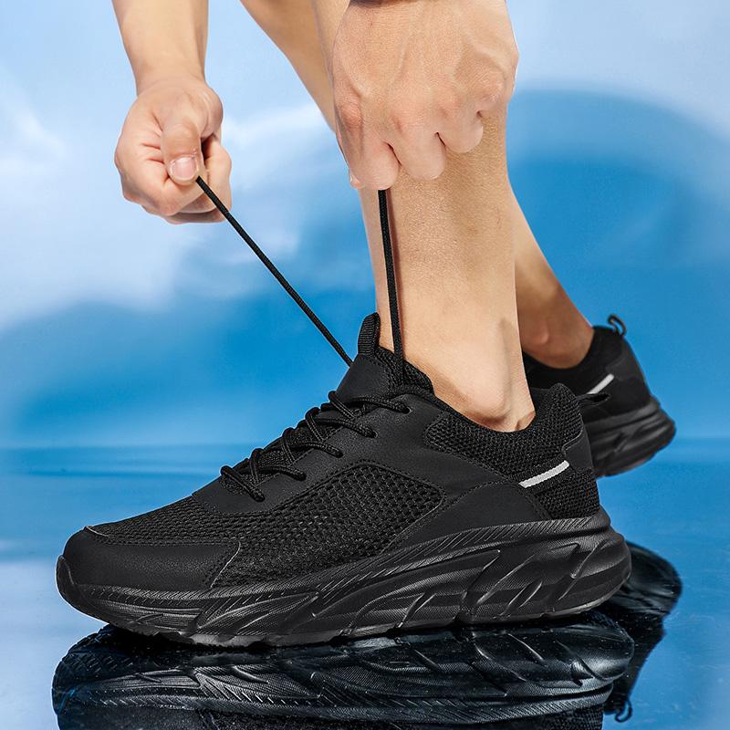 Herren Sportschuhe Atmungsaktive Freizeitschuhe Fliegendes Strickmuster Outdoor Übergröße Laufschuhe