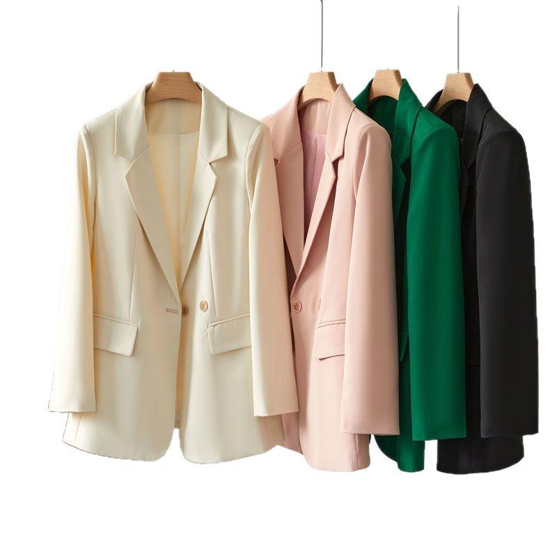 Dámské volné sako plus size - Korejský styl, Módní pro jaro/podzim 2025, Vhodné až do 105 kg