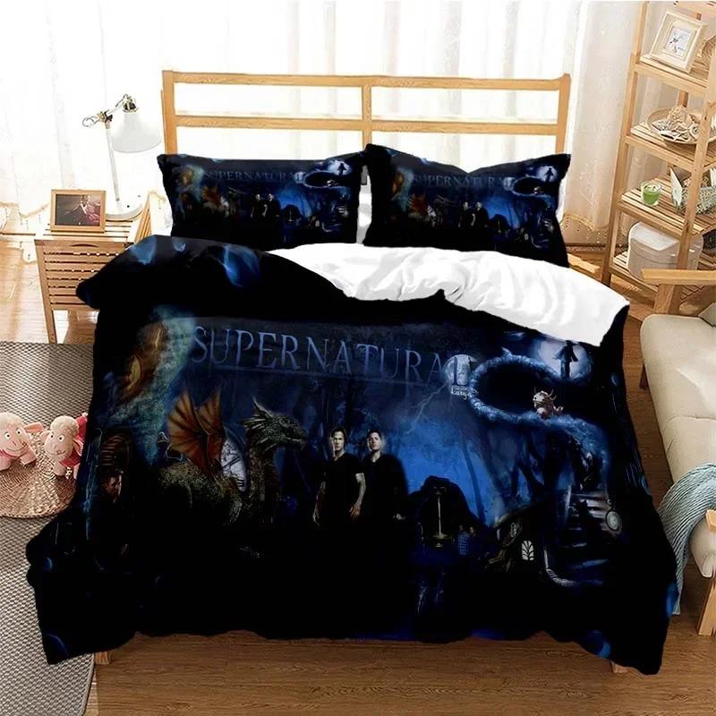 Set Biancheria da Letto Soprannaturale per Camera da Letto Morbido Moderno Copriletto Comodo Copripiumino per Bambini Coperta e Federa