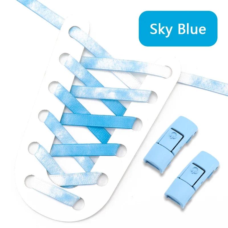 No Tie Shoelaces Flat Metal Press Lock Elastic Shoe Laces For Sneaker 1 Second Quick On/off Lazy Shoes Lace Accessories Unisex