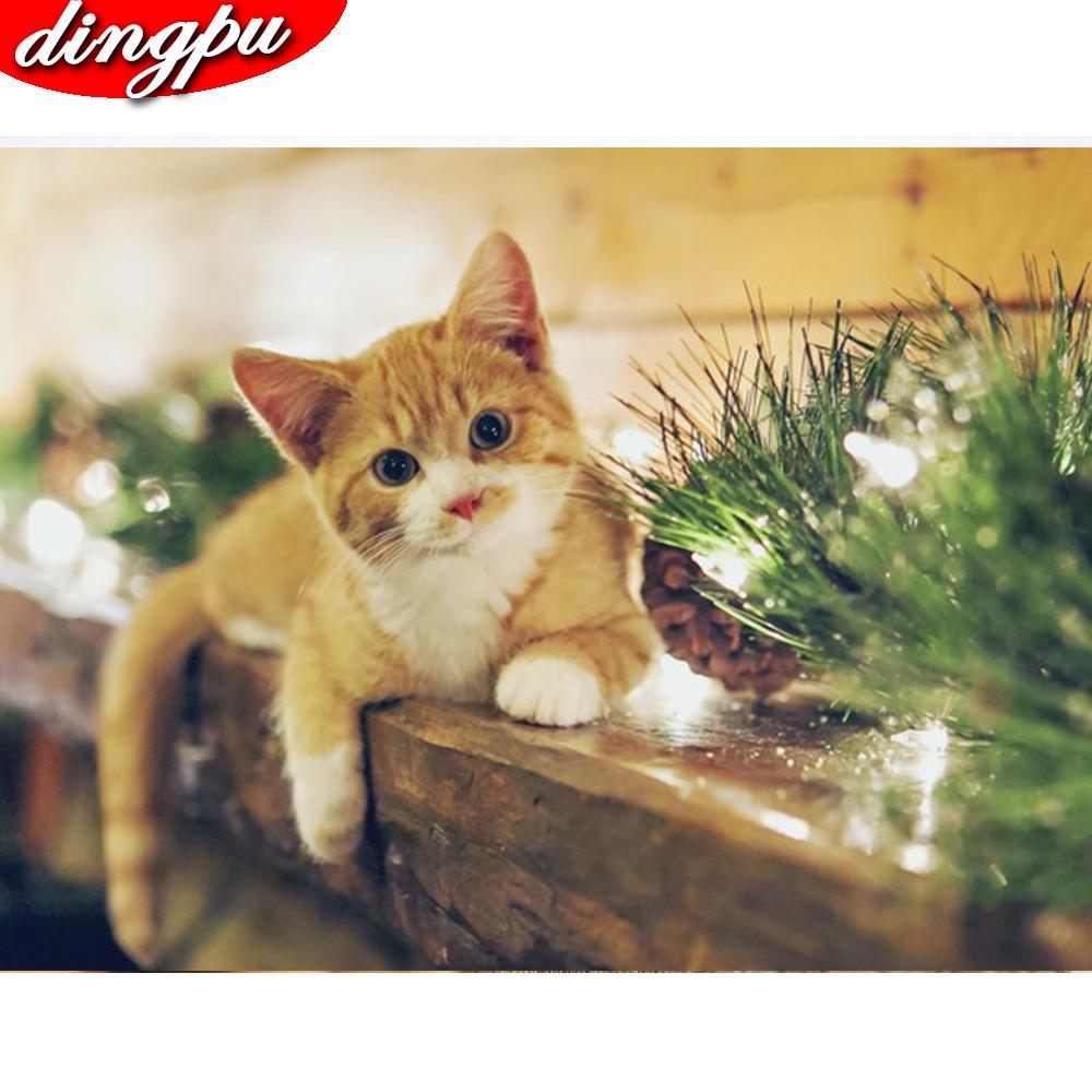 DIY Diamond Painting 5D Animal Full Round Diamond Mosaic Cat Embroidery Home Decoration Sale