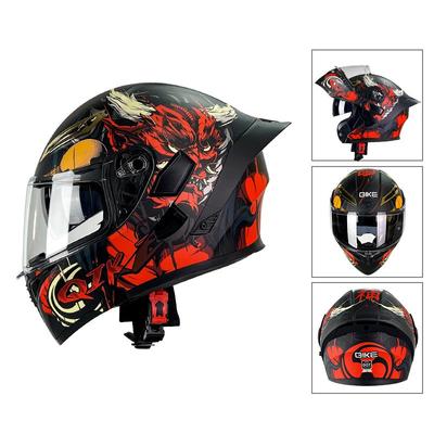 Full Face Motorcycle Helmet With Flip-Up Visor Dual Lens Bluetooth Compatible Adult ABS Certified Safety Gear