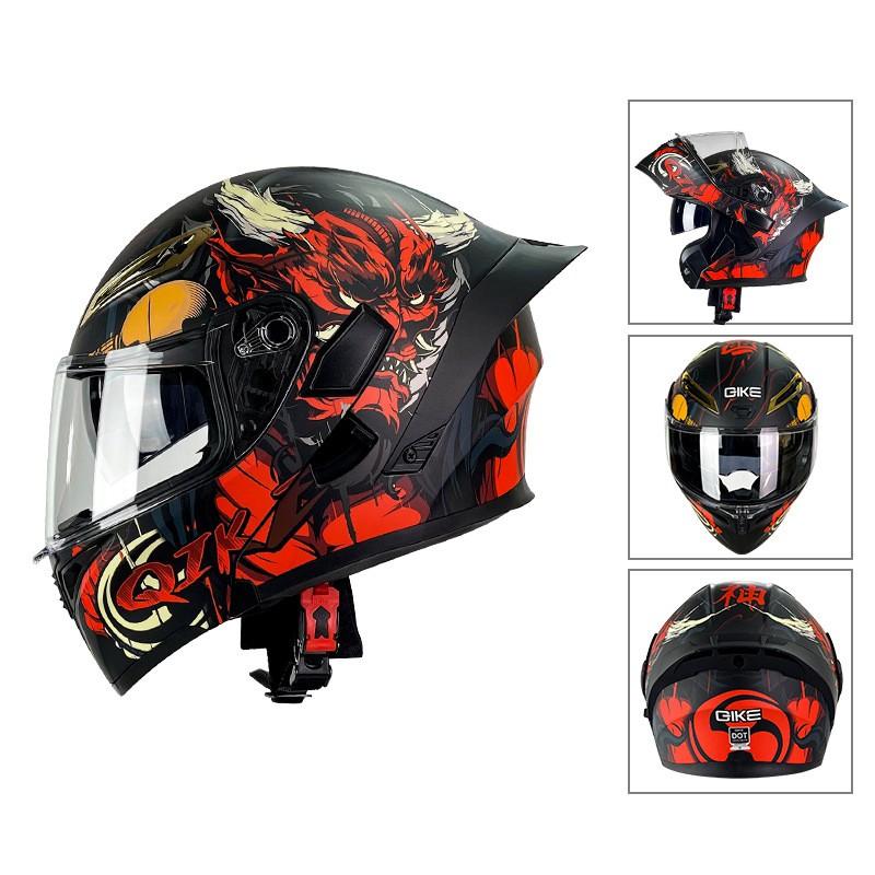 Full Face Motorcycle Helmet With Dual Visors Bluetooth Compatible Anti-Fog All Season Retro Style Meets ECE DOT Safety