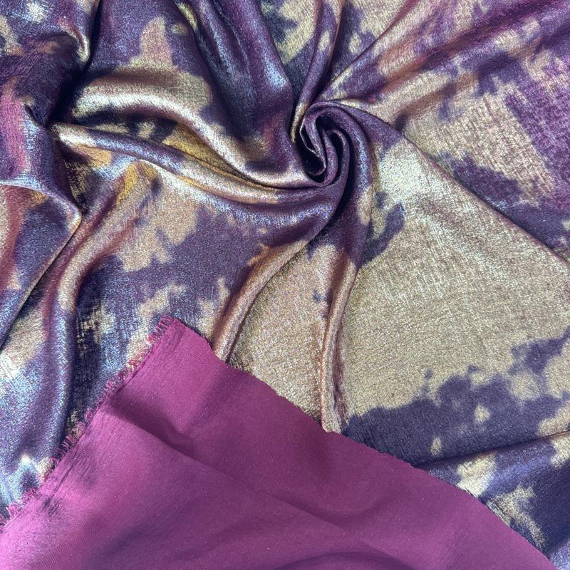 

Soft Bronzing Satin Thin Velvet Fabric Tie-dyeing Smooth Creative Designer Fabric for Sewing Fashion Dress Shirt Head Scarf DIY 140cm x 1Yard