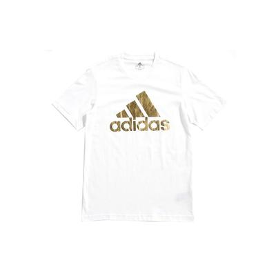 adidas 8-Bit Foil Grfx Print Sport Crew Neck T-Shirt International Size Men Tops White Gold FN1736