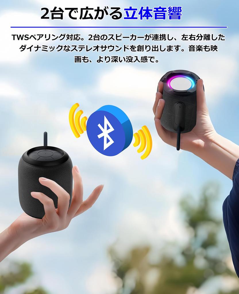 Bluetooth Wireless Speaker New Portable Speaker Bluetooth TF Enhanced Waterproof RGB Usable in the Easy to Home Use [2026 Model] 5.3 Compatible,